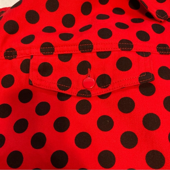 Disney Parks Minnie Mouse Red with Black Polka Dots Jean Style Jacket Wo… - Picture 9 of 14